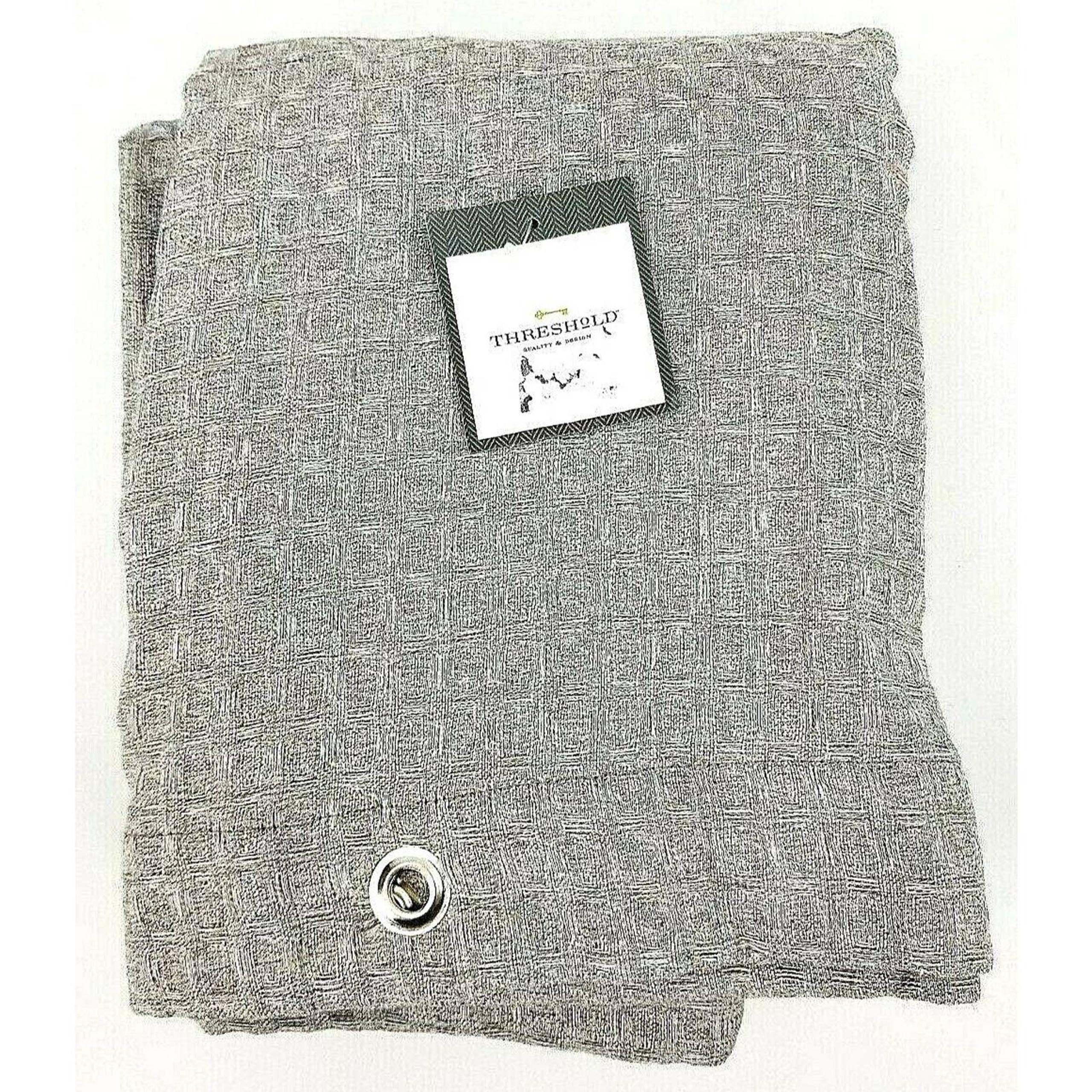 Threshold Waffle Weave Feathered Grey Fabric Shower Curtain 72" W x 84" L