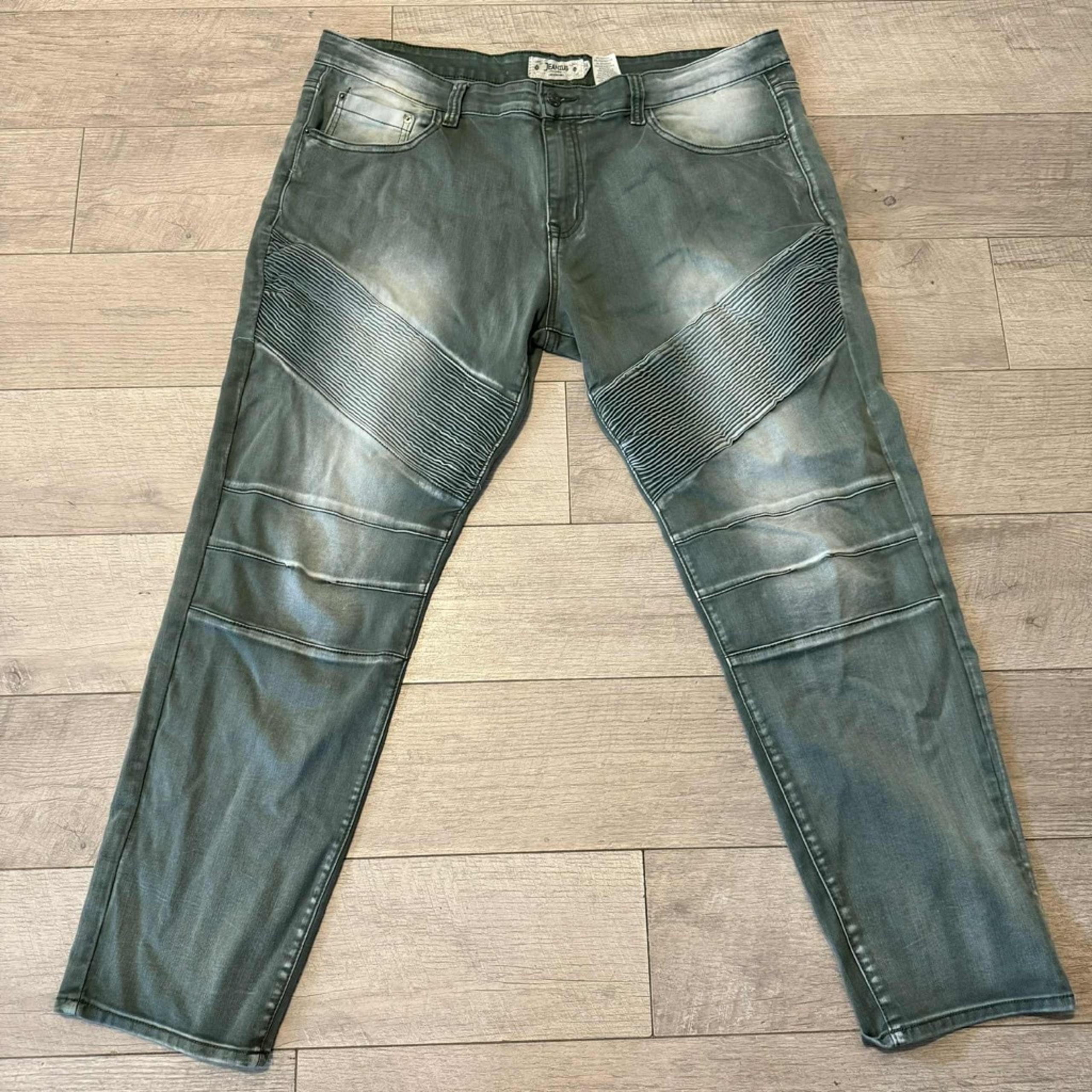 Men's Akademiks Jeans Size 42x32 Green Moto