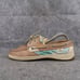 Sperry Shoes Womens 7.5 Topsider Boat Deck Leather Two Eye Plaid Preppy Casual