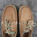 Sperry Shoes Womens 7.5 Topsider Boat Deck Leather Two Eye Plaid Preppy Casual