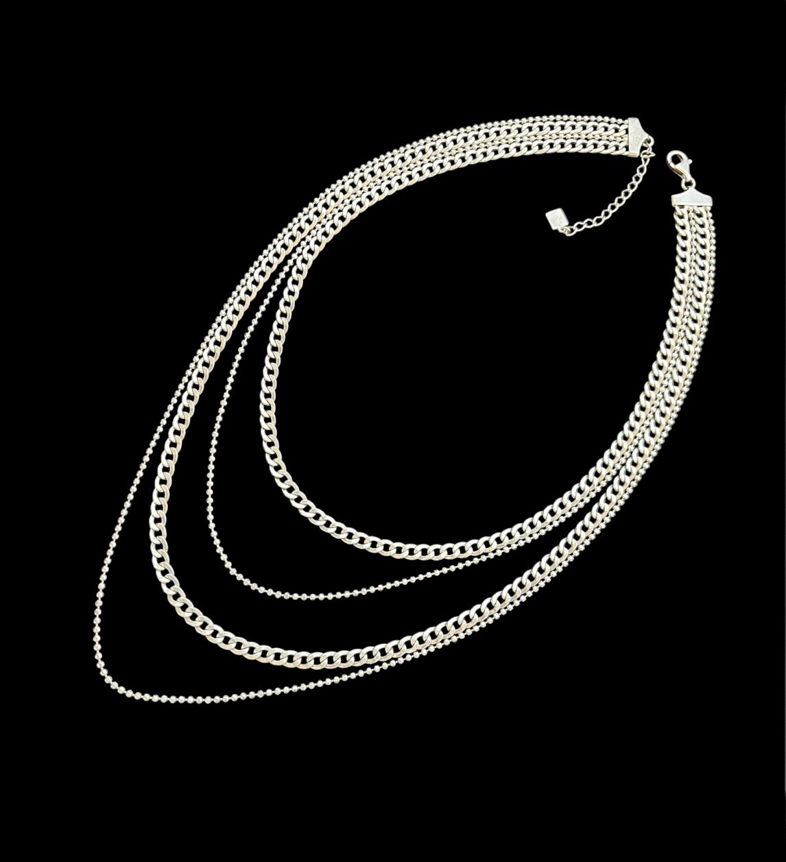 Silpada N3025 High Authority 4 chain sterling silver 925 statement necklace
