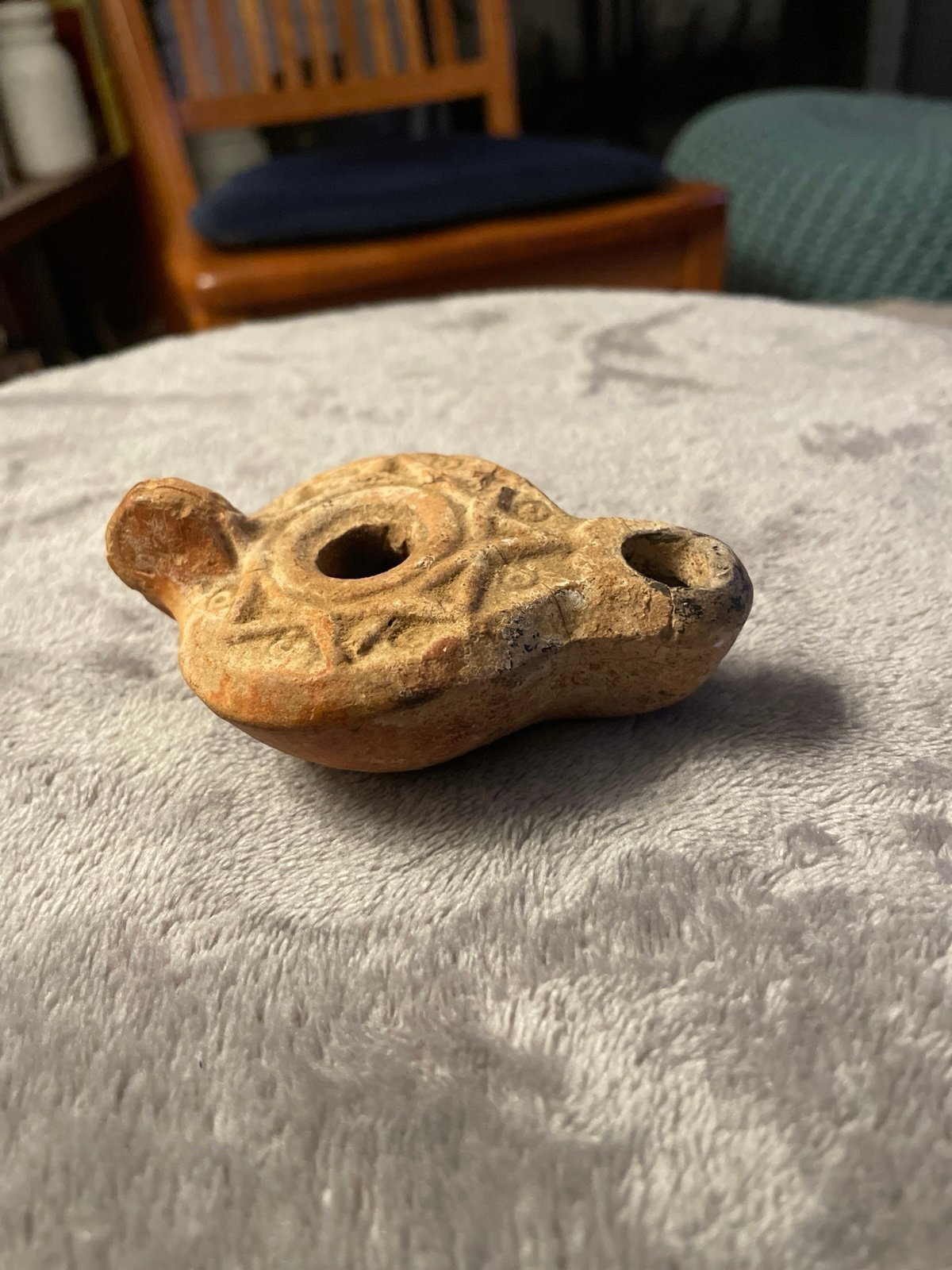 Antique Roman Terra Cotta Lamp