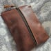 Go Forth Goods FLAT PACK ZIPPERED LEATHER POUCH color Saddle