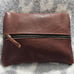 Go Forth Goods FLAT PACK ZIPPERED LEATHER POUCH color Saddle