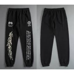 SHE Darc Pants Women XS Black White Sport Wolves Jogger Baggy Sweatpants Mid Ris