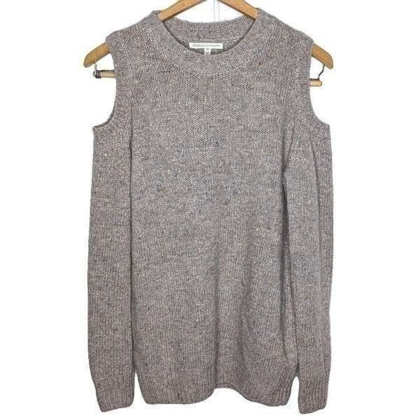 Rebecca Minkoff Knitwear Cold Shoulder Sweater Long Sleeve Grey Size XS