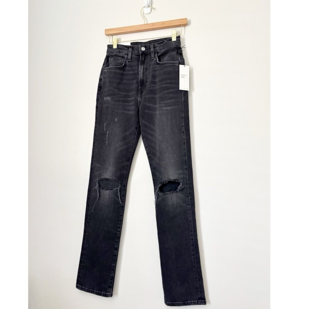 7 for All Mankind The Easy Slim Distressed High Rise Jeans