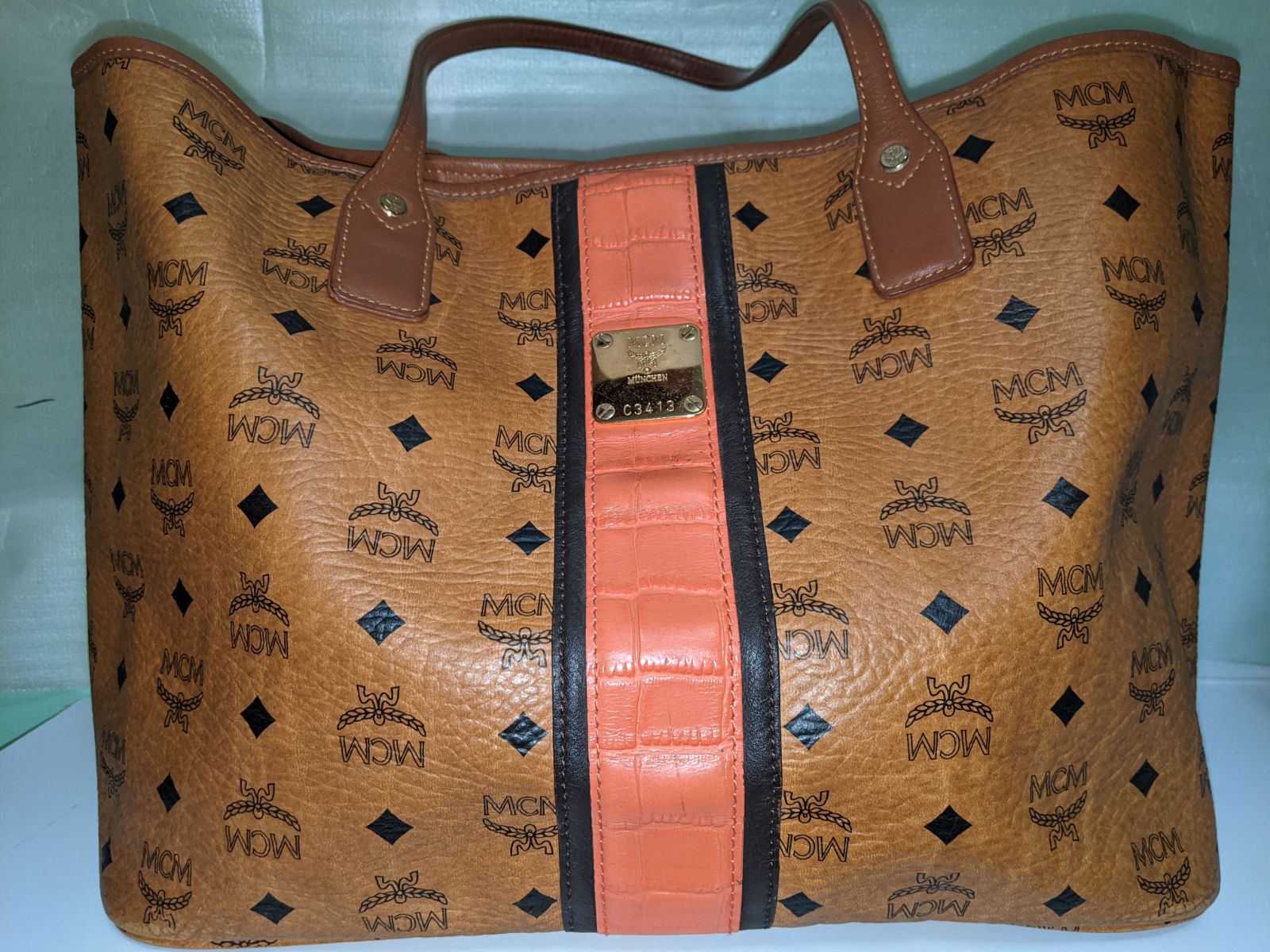 MCM Large Tote Bag Cognac