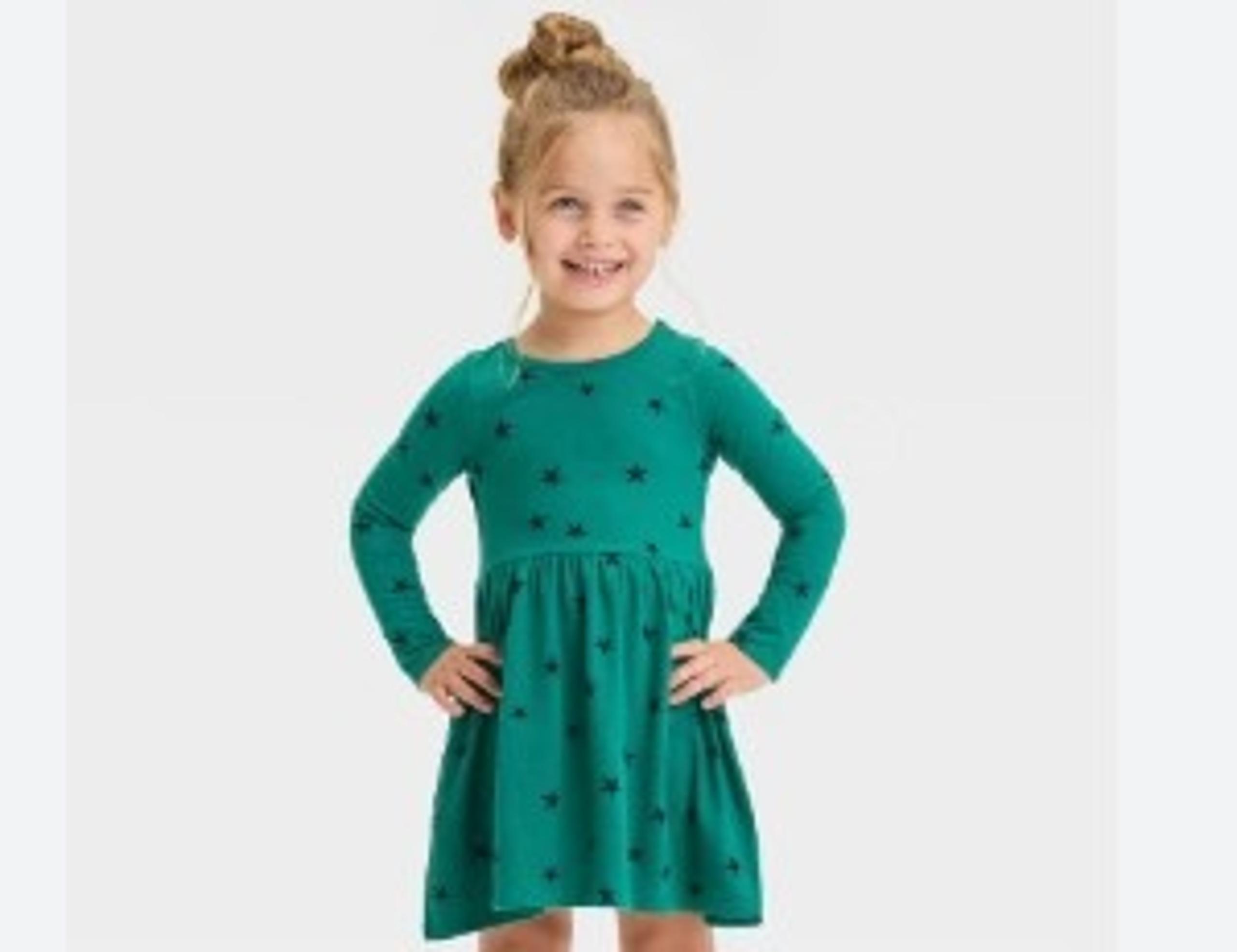 Dress  Cat & Jack Girls' Long Sleeve Fashion Skater Dressn 3T