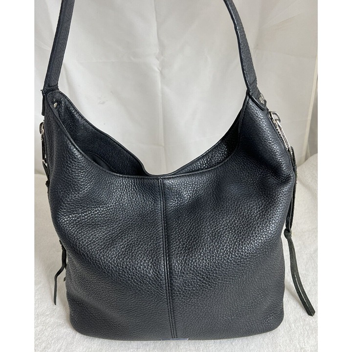Preloved Rebecca Minikoff black pebble leather hobo bag￼