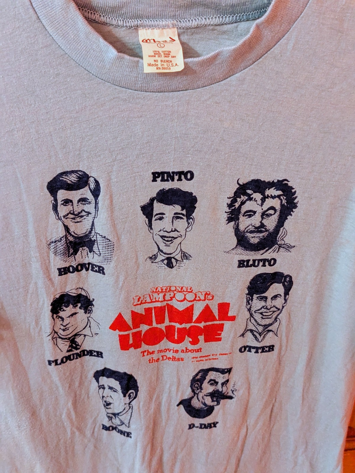 Vintage 1978 National Lampoons Animal House Deltas Graphic Tshirt Movie Promo
