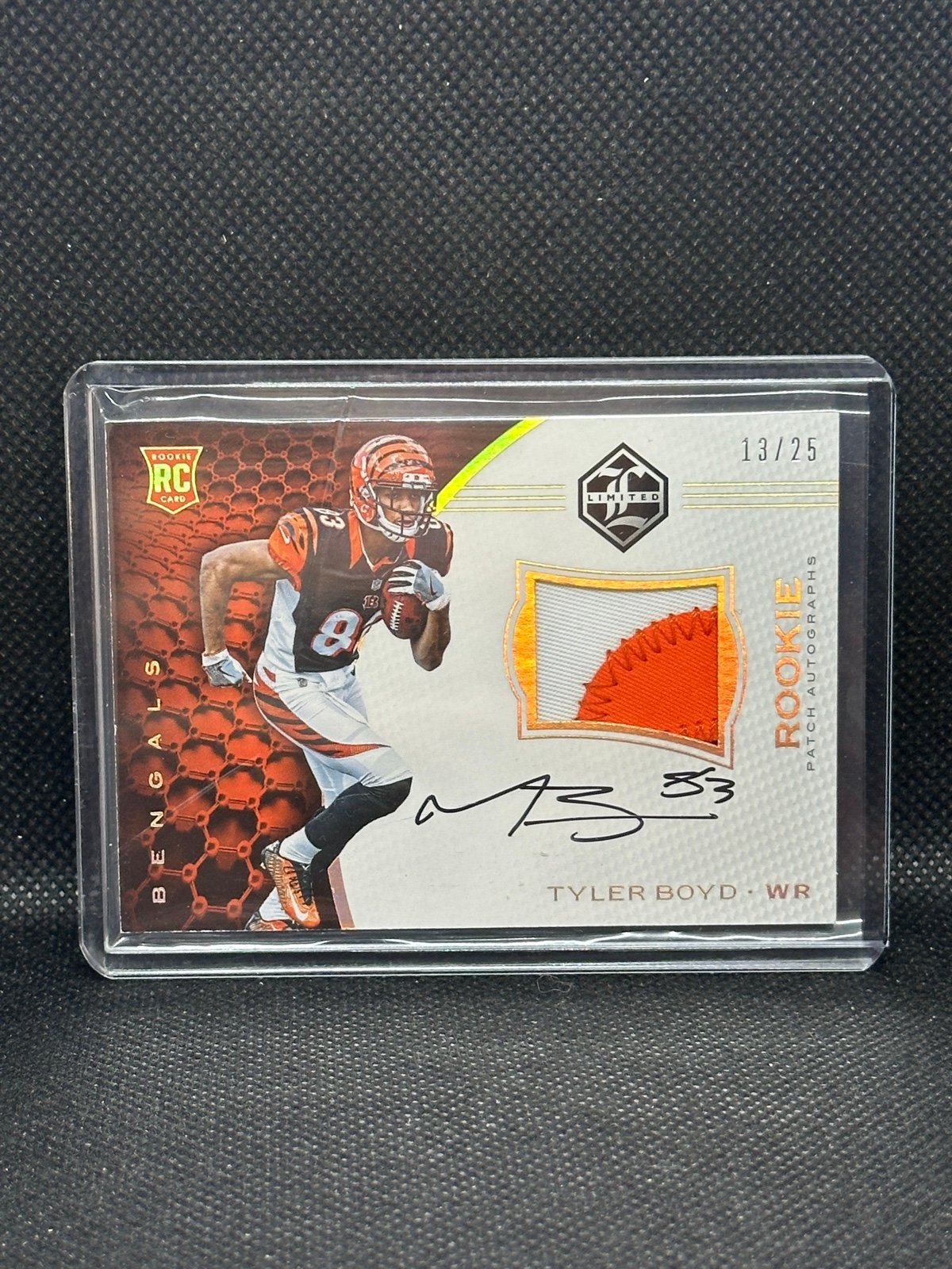Tyler Boyd 2016 Panini Limited Rookie Patch Auto #d /25 #104 Cincinnati Bengals