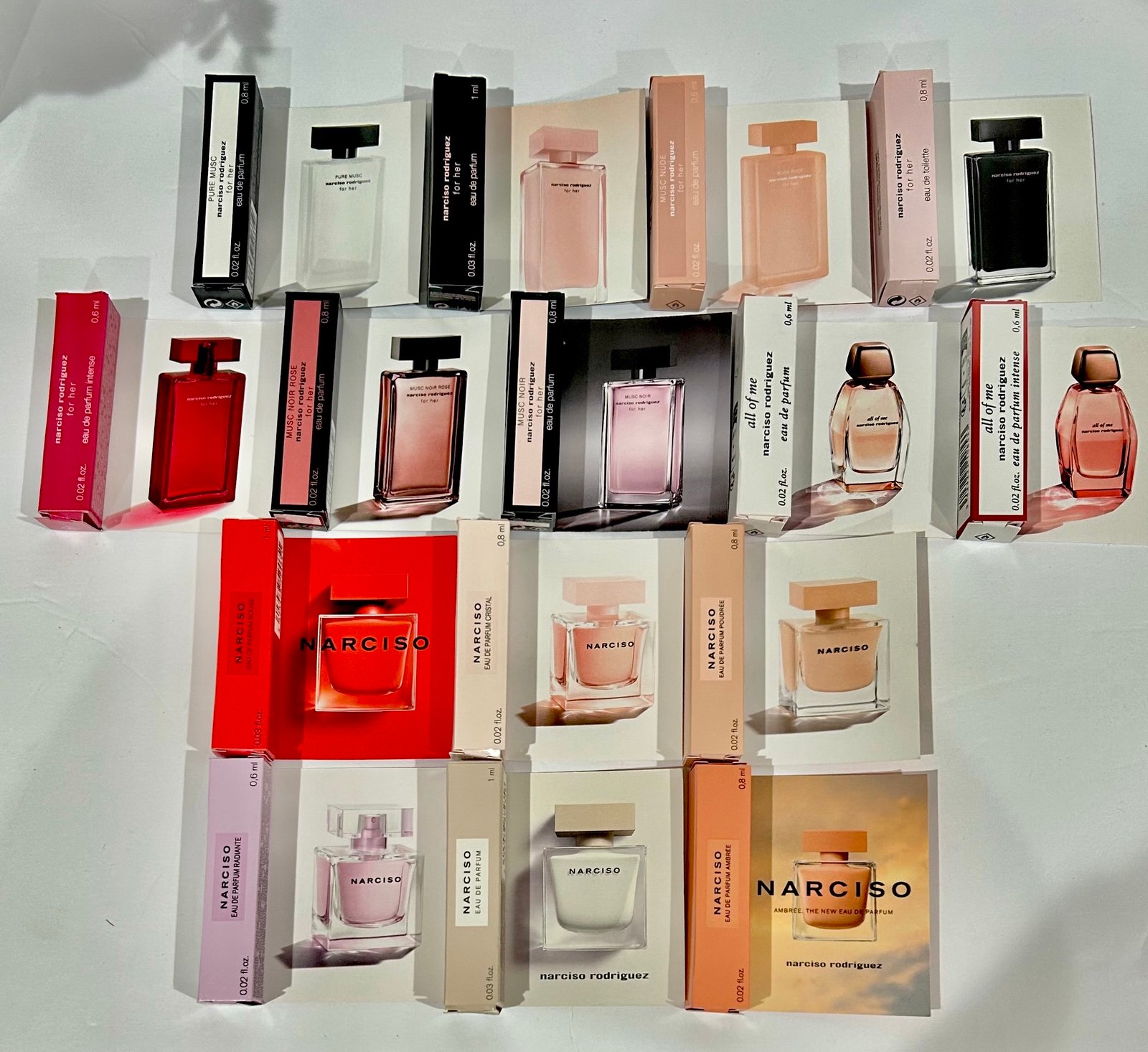 Narciso Rodriguez Perfume Collection 15pc Sample Spray Vials Set