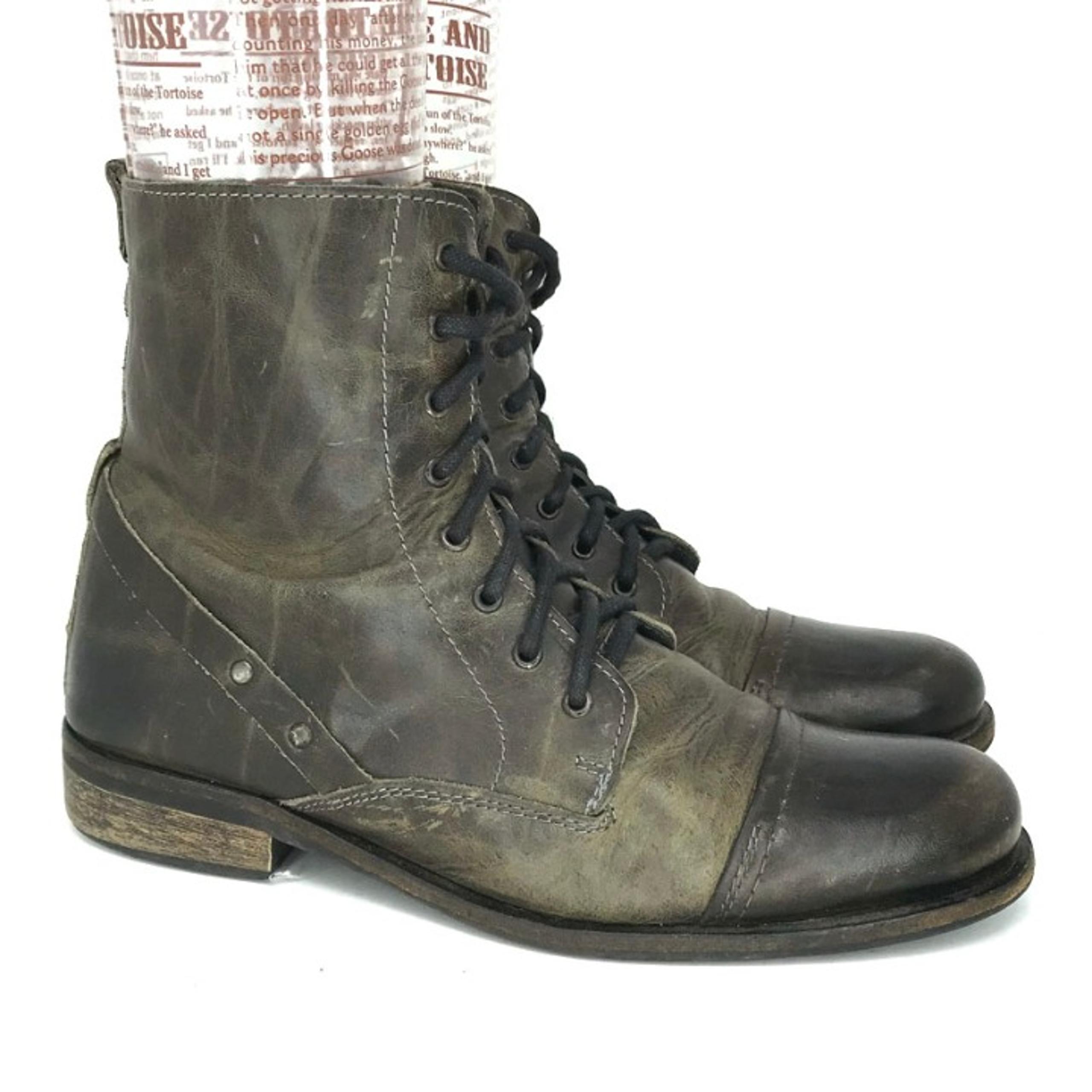 Aldo Mens Gray Leather Zipper Ankle Boot