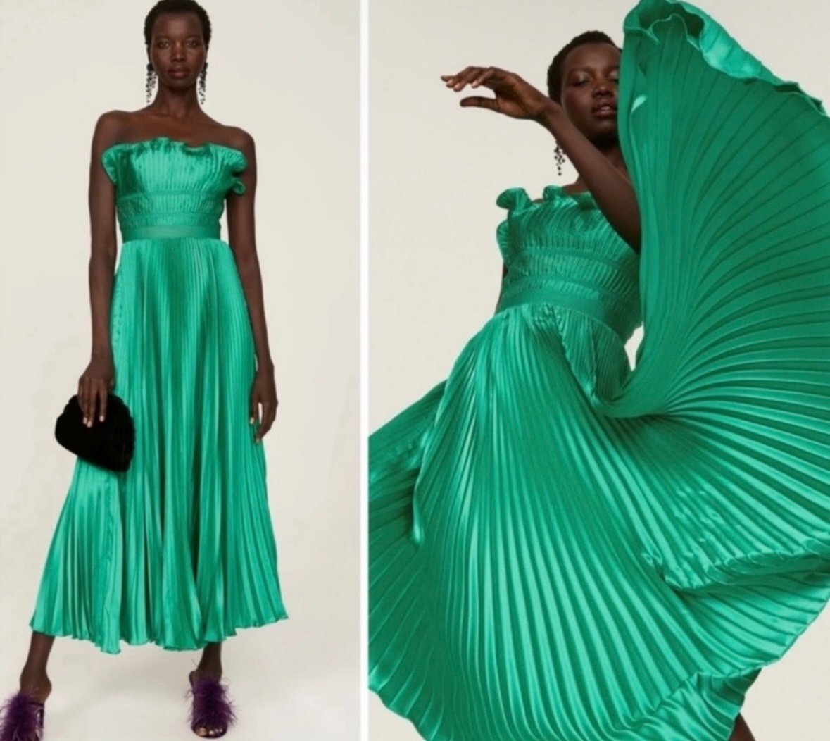 AMUR Giada Pleated Dress