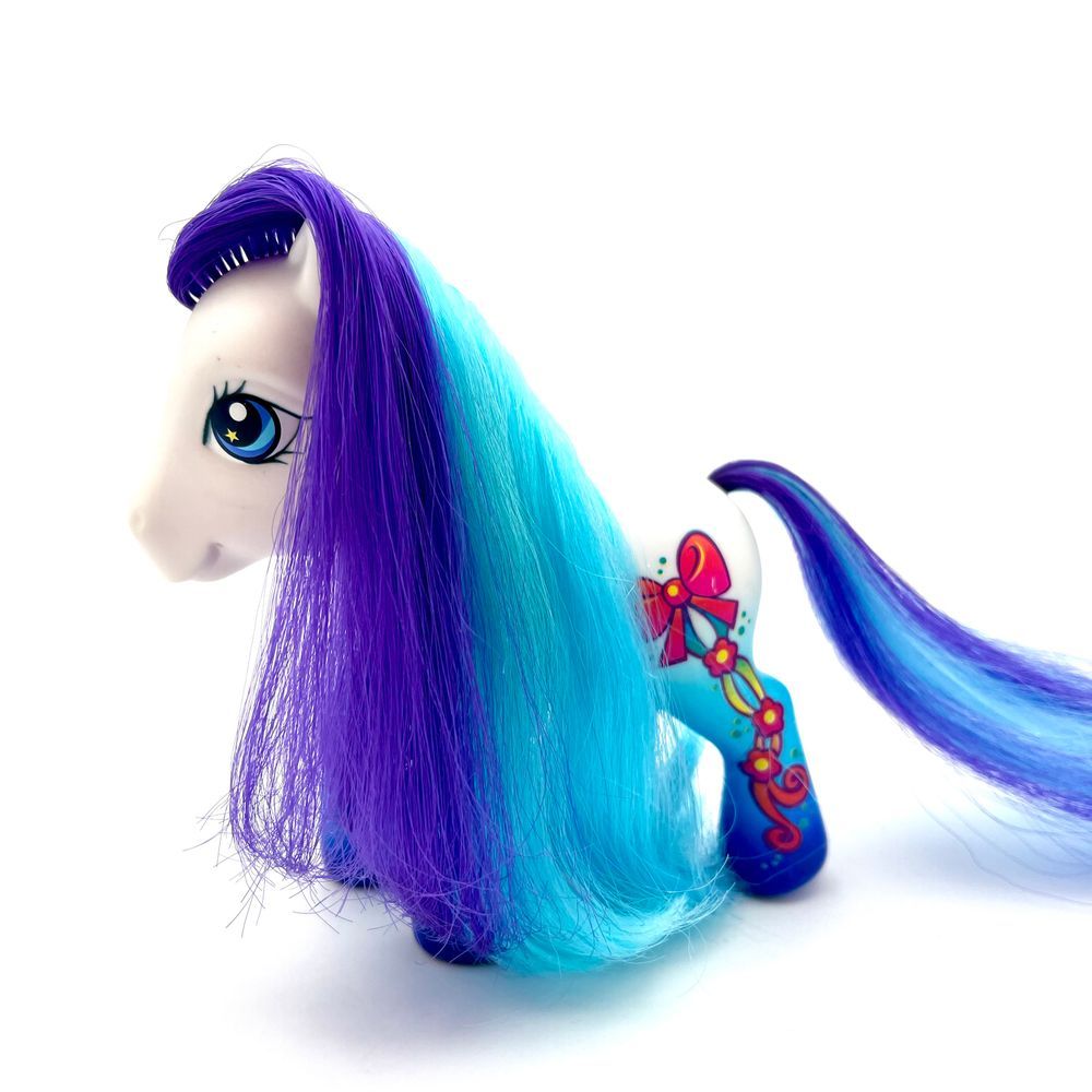 G3 MY LITTLE PONY Silver Rain Hasbro 2003 Blue Purple Ribbon Cutie Rare HTF
