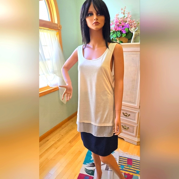 Simply Vera, Vera Wang,  Cream Tank Top, Extra Large