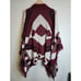 L'Agence Austin Jacquard Wool cape-shaw in Red Aztec Orig 575