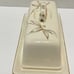 Vintage Unique Rare Butter Dish with Lid Gold Accent Ivory Leaves with Handle