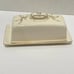 Vintage Unique Rare Butter Dish with Lid Gold Accent Ivory Leaves with Handle
