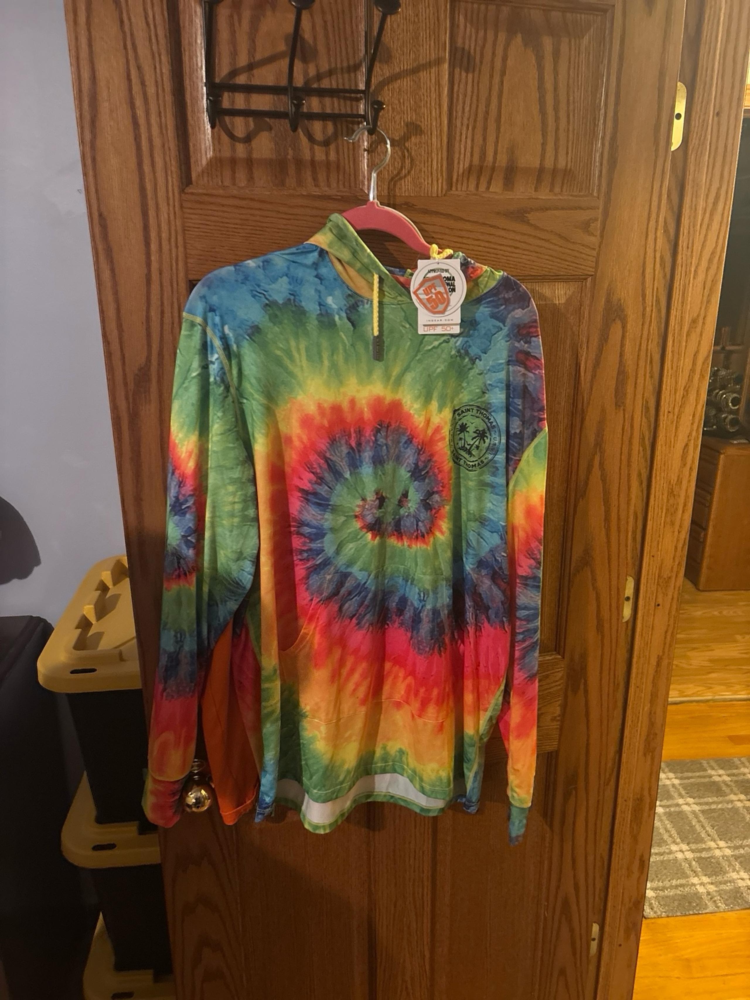 Colorful tie dye Saint Thomas loose hoodie