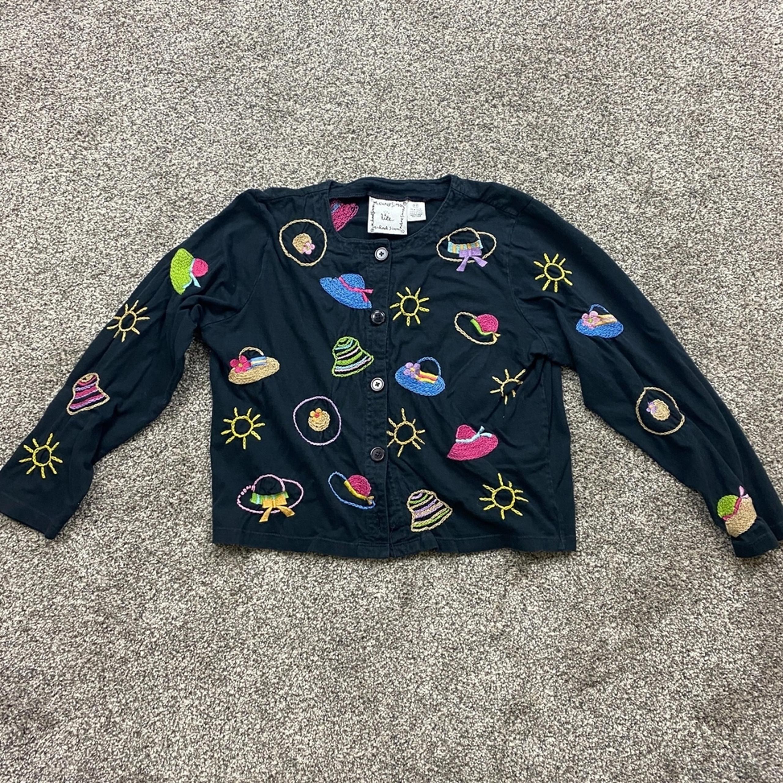 Michael Simon sweater womens S jacket Cardigan Statement bold summer
