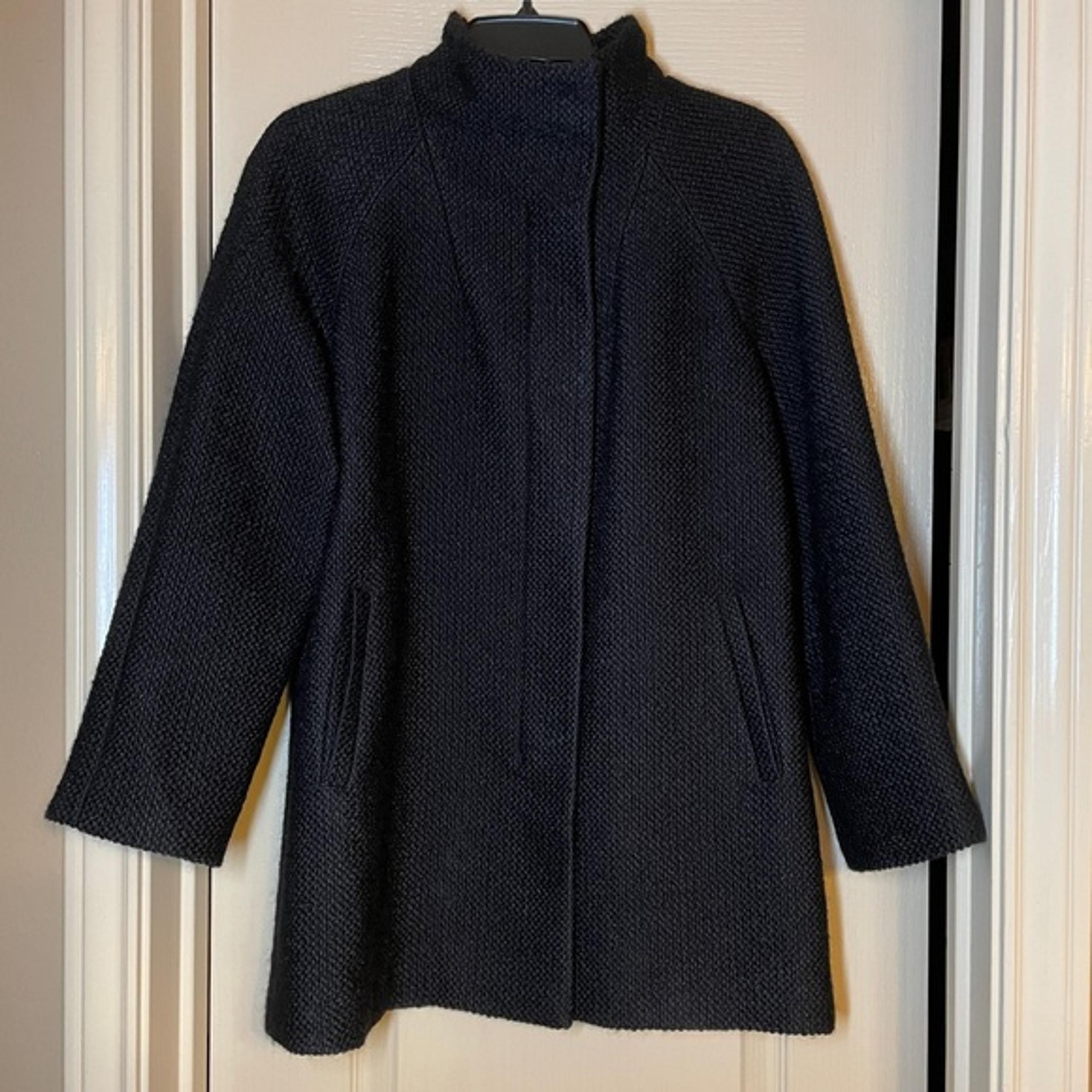 Talbots Black Wool Blend Coat 6P