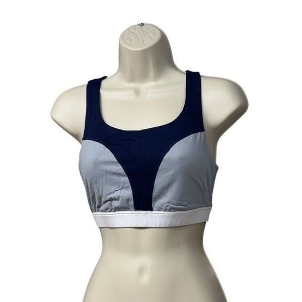 ASICS Women’s The New Strong Repurosed Bra, Gray/Black/White, Sz. M