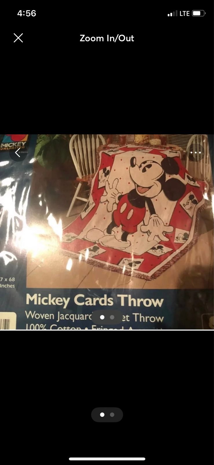Mickey Mouse Vintage Jacquard Cards Theme Blanket New In Package