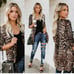 Animal print Duster Kimono Leopard Cardigan sweater