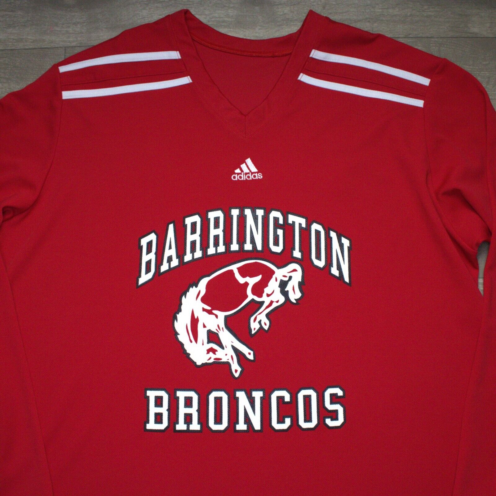 Barrington Broncos High School Adidas Hockey Jersey XL Red