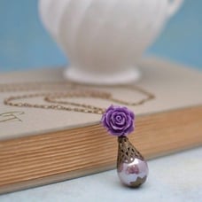 Purple Rose Necklace