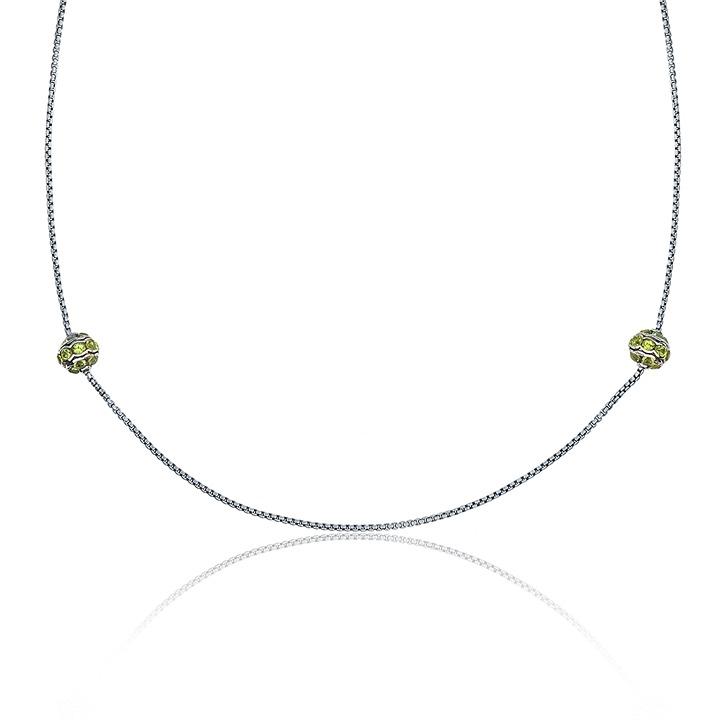 David Yurman 18K Yellow Gold Sterling Peridot Jewels Bead Necklace SN-3020-C