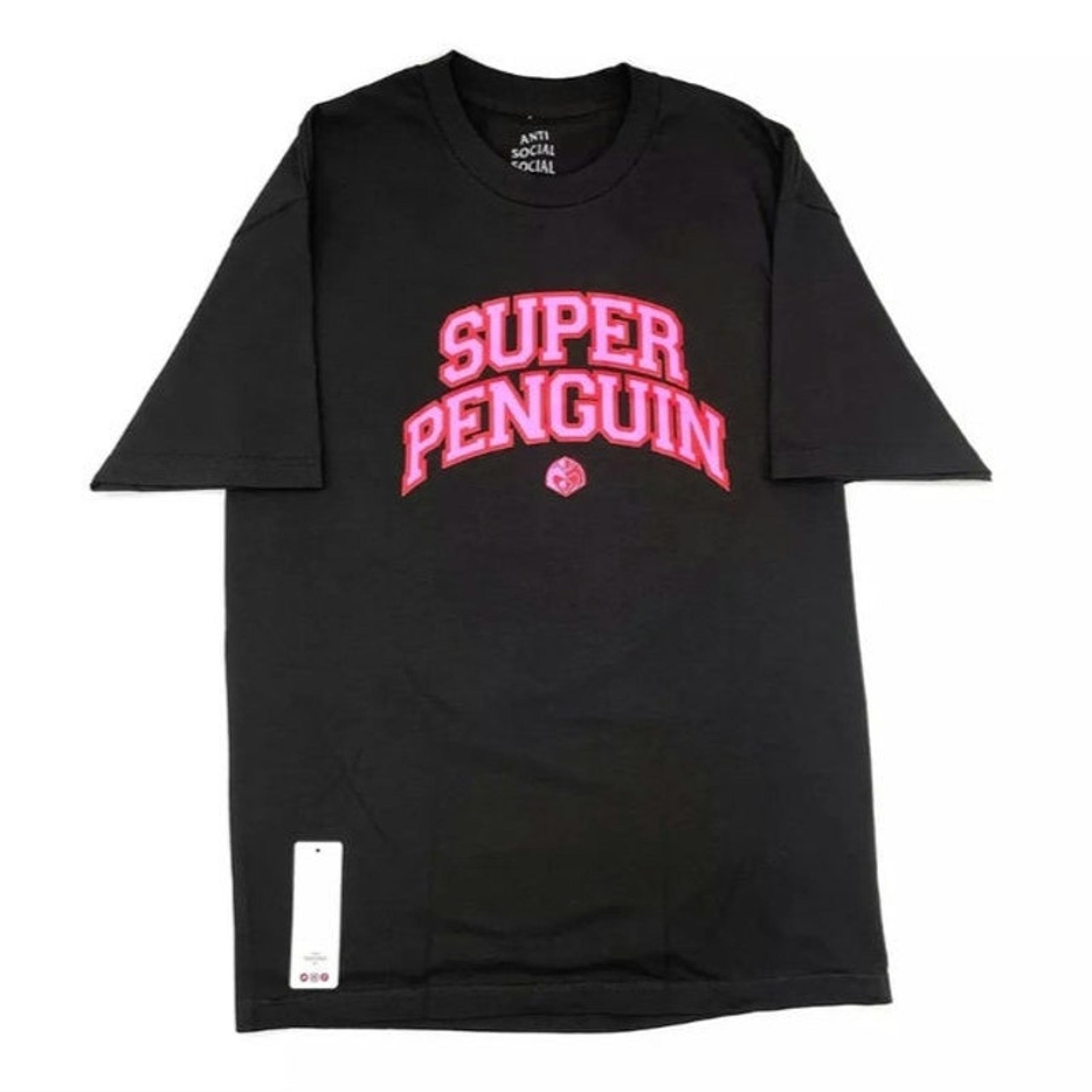 Anti Social Social Club Men Short Sleeve T Shirt Super Penguin Size M Black NEW