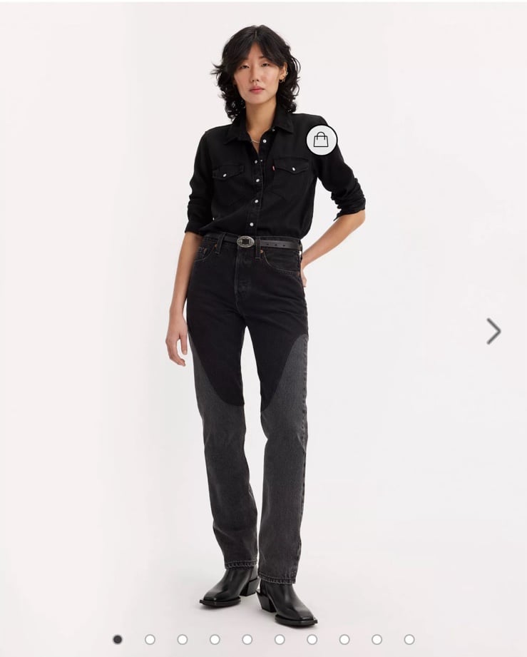 501 Original Levi's Womens Chaps Black Jeans.