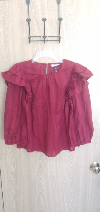 NWT Crewneck Ruffle Top
