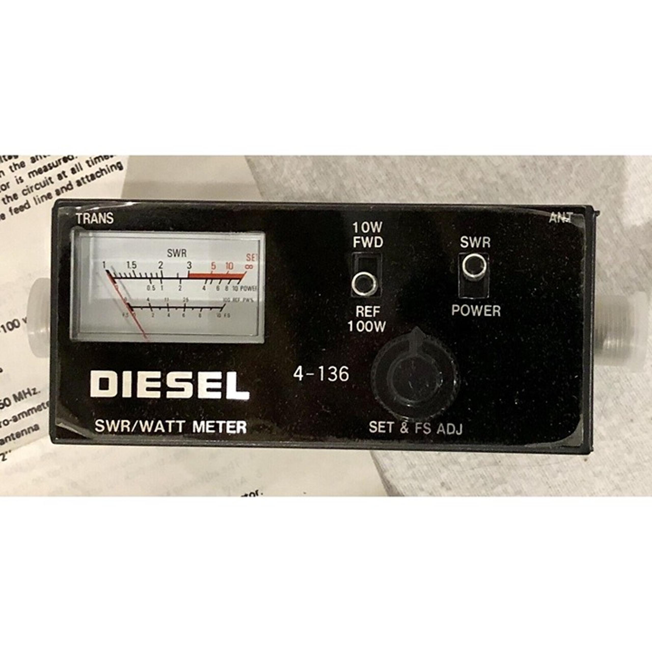 Diesel SWR & 100 Watt Power Meter Model # 4-136 Original Box & Manual