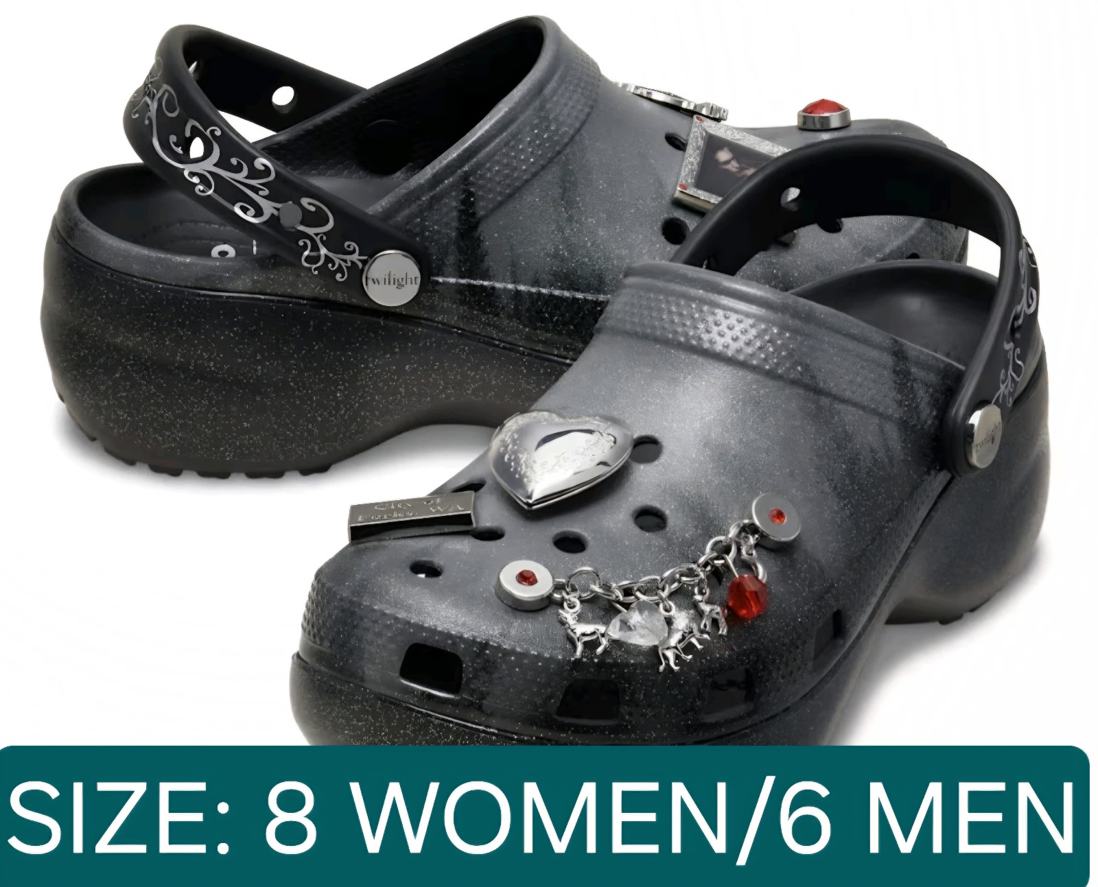 Twilight X Crocs platform Size 8 women 6 men