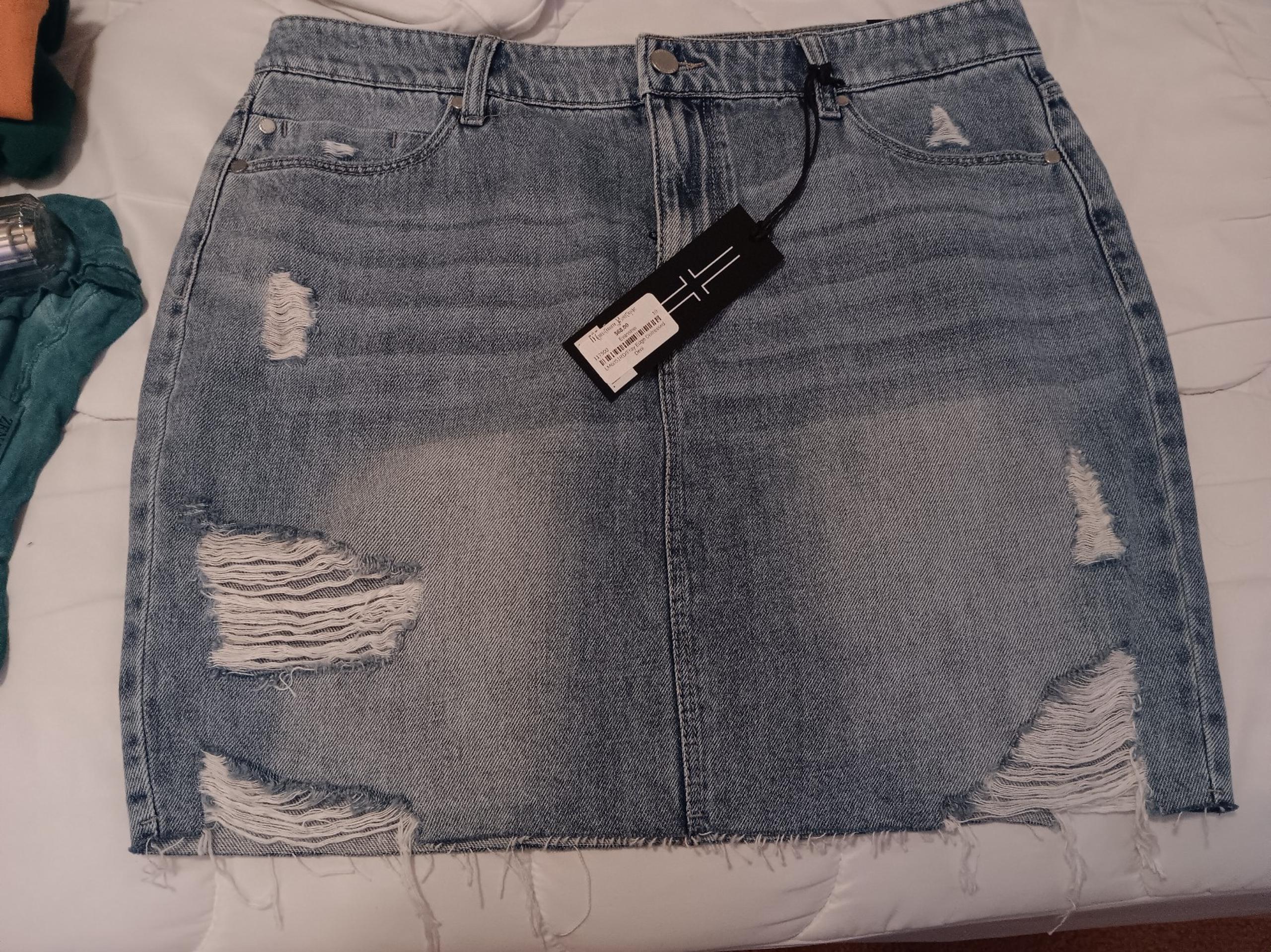Liverpool Distressed Jean Skirt