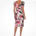 NWT ADRIANNA PAPELL Floral Printed Draped Sheath Dress