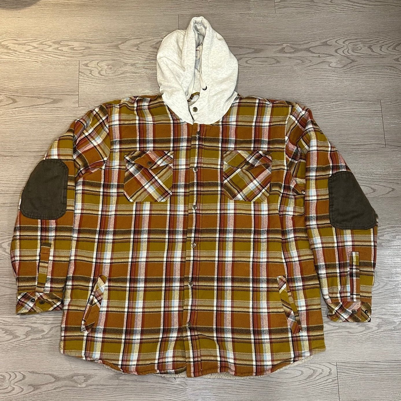 legendary whitetails flannel Sherpa Lined Hooded Jacket Mens Berber Camp 3 XL