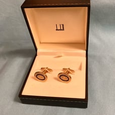 NEW Dunhill Gold & Onyx Cufflinks