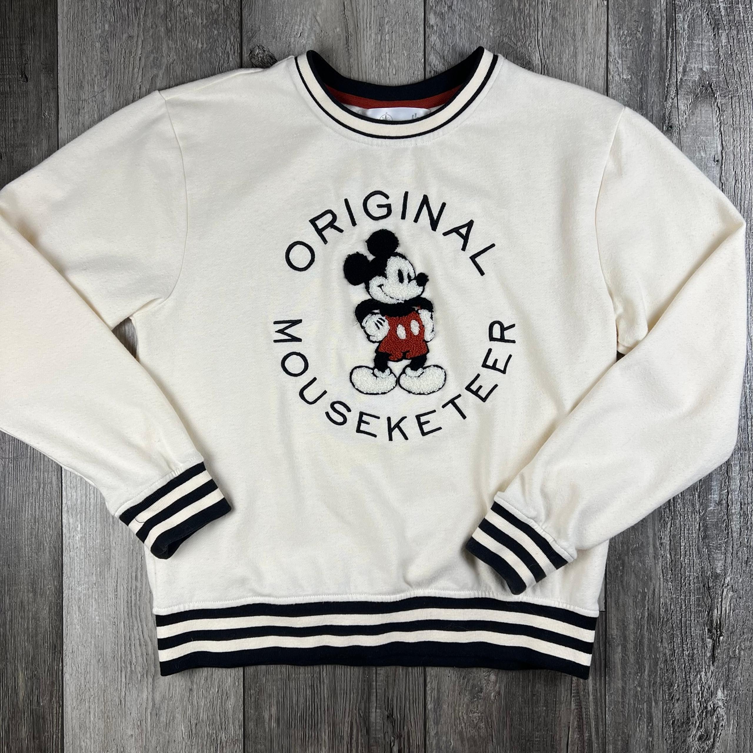 Mickey Mouse Original Mouseketeer Crewneck Varsity Pullover Sweater Small - Disney