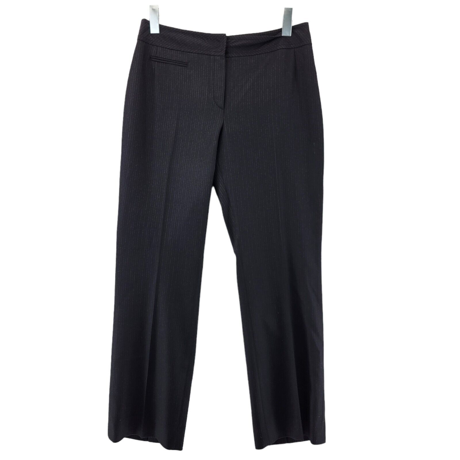 Akris Punto 100% Wool Pinstripe Dress Pants Women's Size 8 Black 30x29