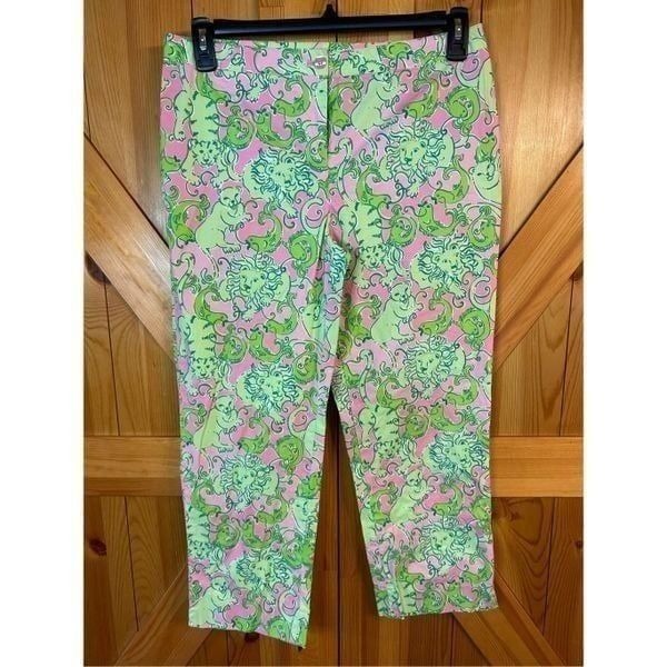 Lilly Pulitzer Women's Sz 10 Pink Green Pants (4372)