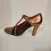 Vintage Yves Saint Laurent Paris T-Strap Two-Tone Heels