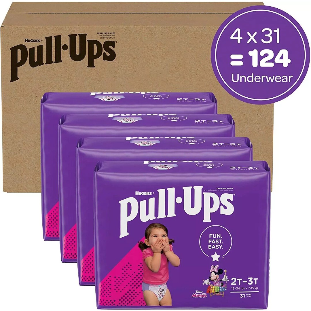 Pull-Ups Training Pants, Disney Junior Minnie, 2T-3T (16-34 lbs) 4 packs of 31