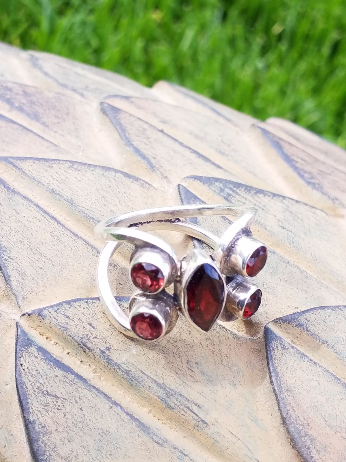 Gemstone Ring 925 STERLING SILVER SIZE 6