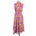 April Cornell Cotton Floral A Line Sleeveless Maxi Shirt Dress Size S Purple Red