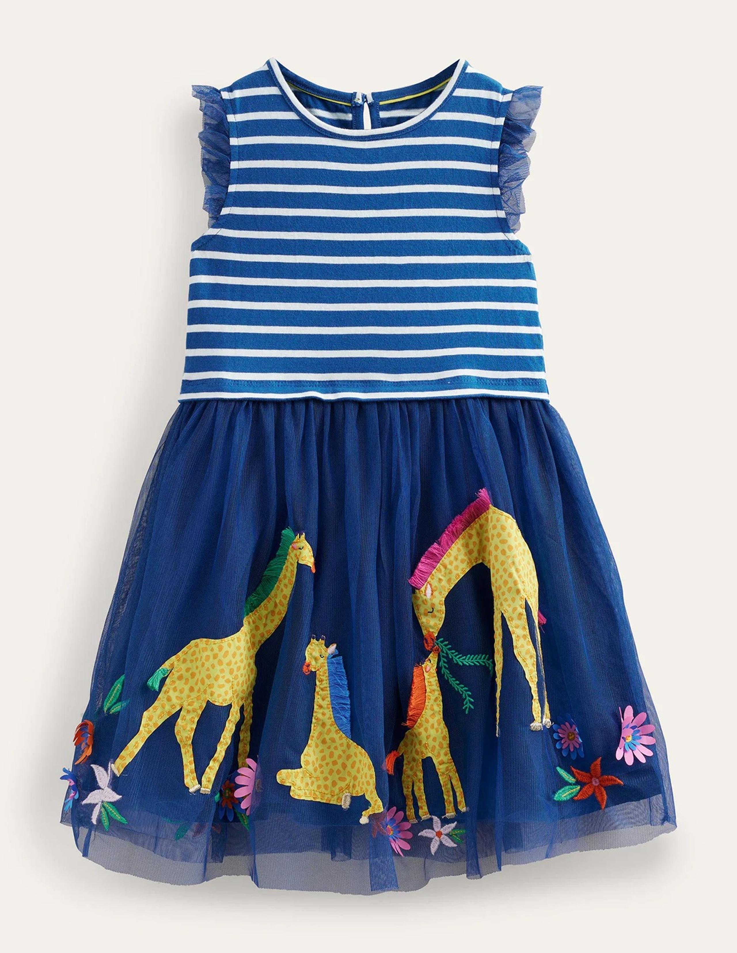 NWT Mini Boden Giraffe Tulle Dress 5-6Y